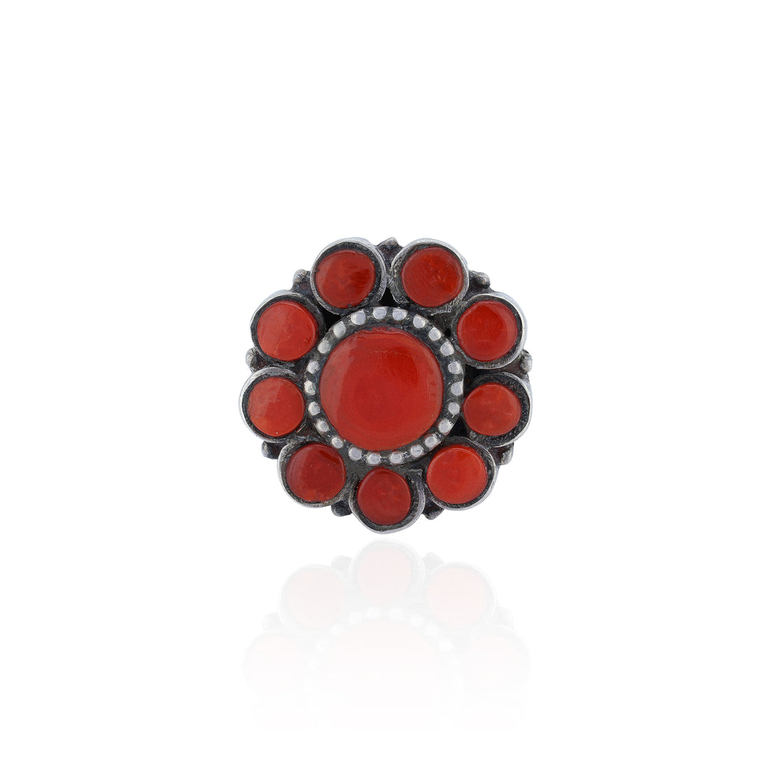 925 Sterling Silver Ruby Floral Charm Earrings for Women