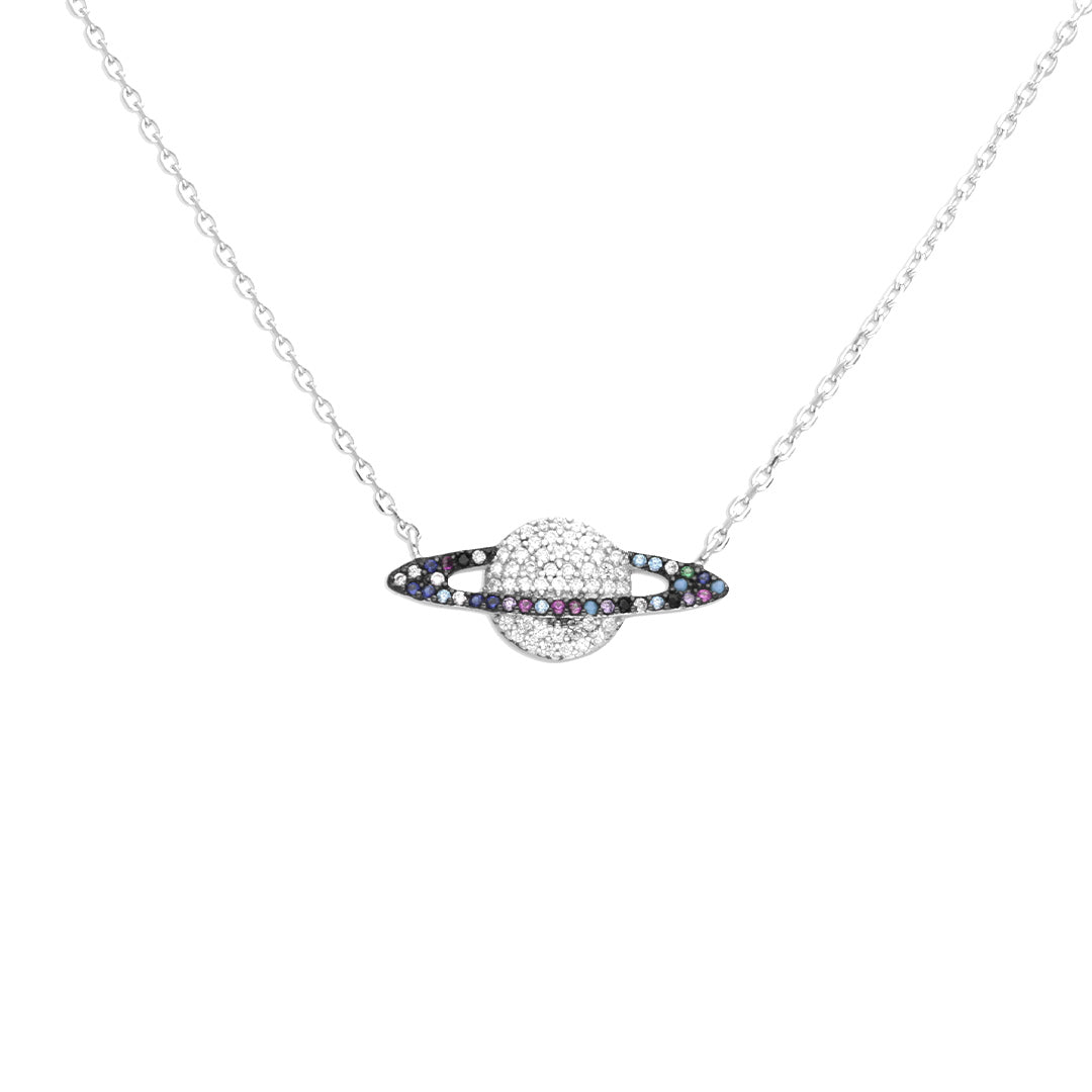 925 Sterling Silver Saturn Pendant Chain