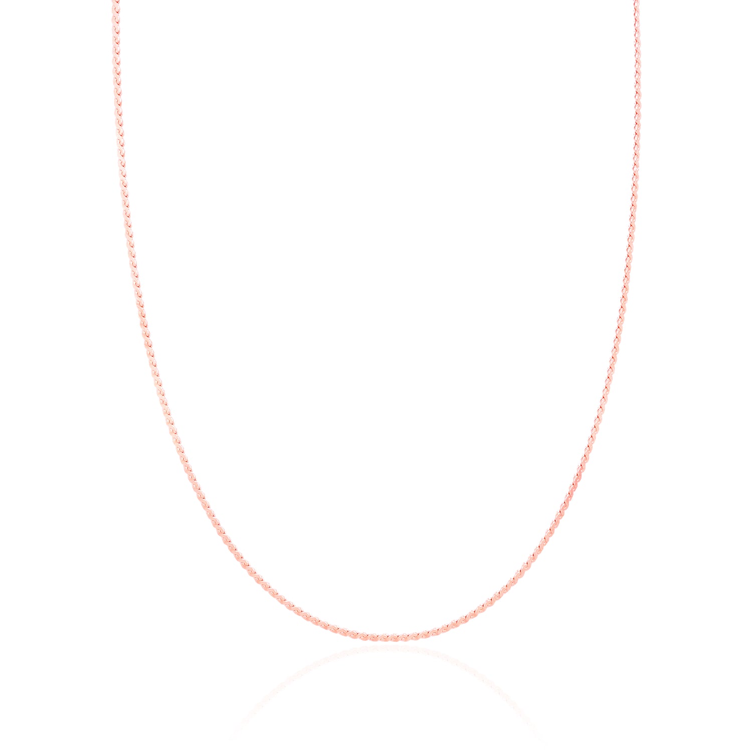 925 Sterling Silver Sculpted Rope Rose Gold Plated Chain for Women