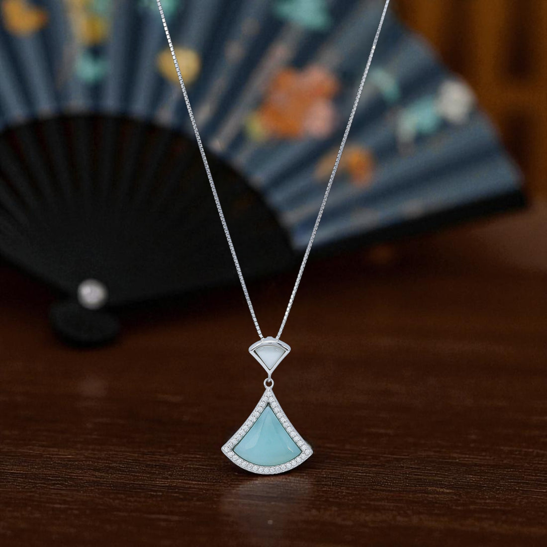 925 Sterling Silver Seoul Breeze Fan Pendant for Women