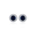 925 Sterling Silver September Month Circle Blue Sapphire Birthstone Stud For Women