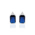 925 Sterling Silver September Month Square Blue Sapphire Birthstone Stud For Women