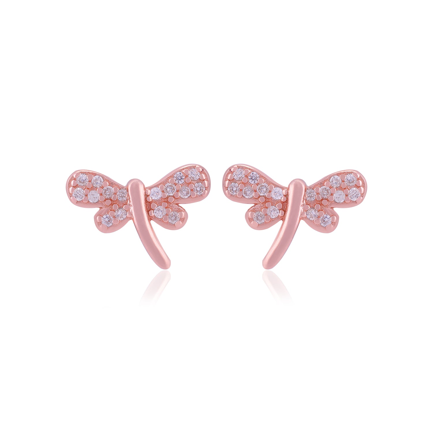 925 Sterling Silver Shimmering Dragon Fly Earrings For Women