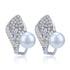 925 Sterling Silver Shimmering Leaf Pearl Earring for Women