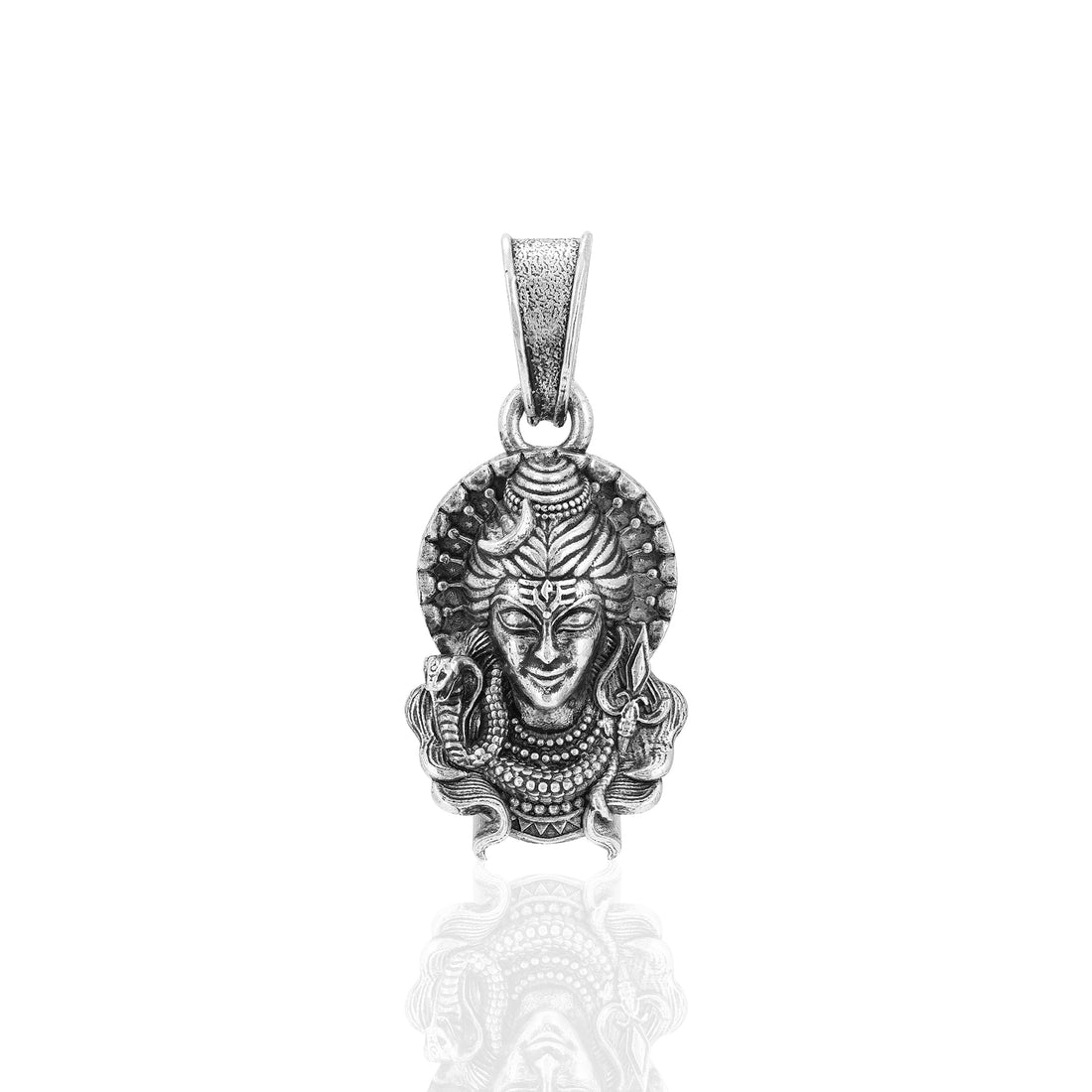 925 Sterling Silver Shiva Vasuki Snake Oxidised Pendants for Men & Women