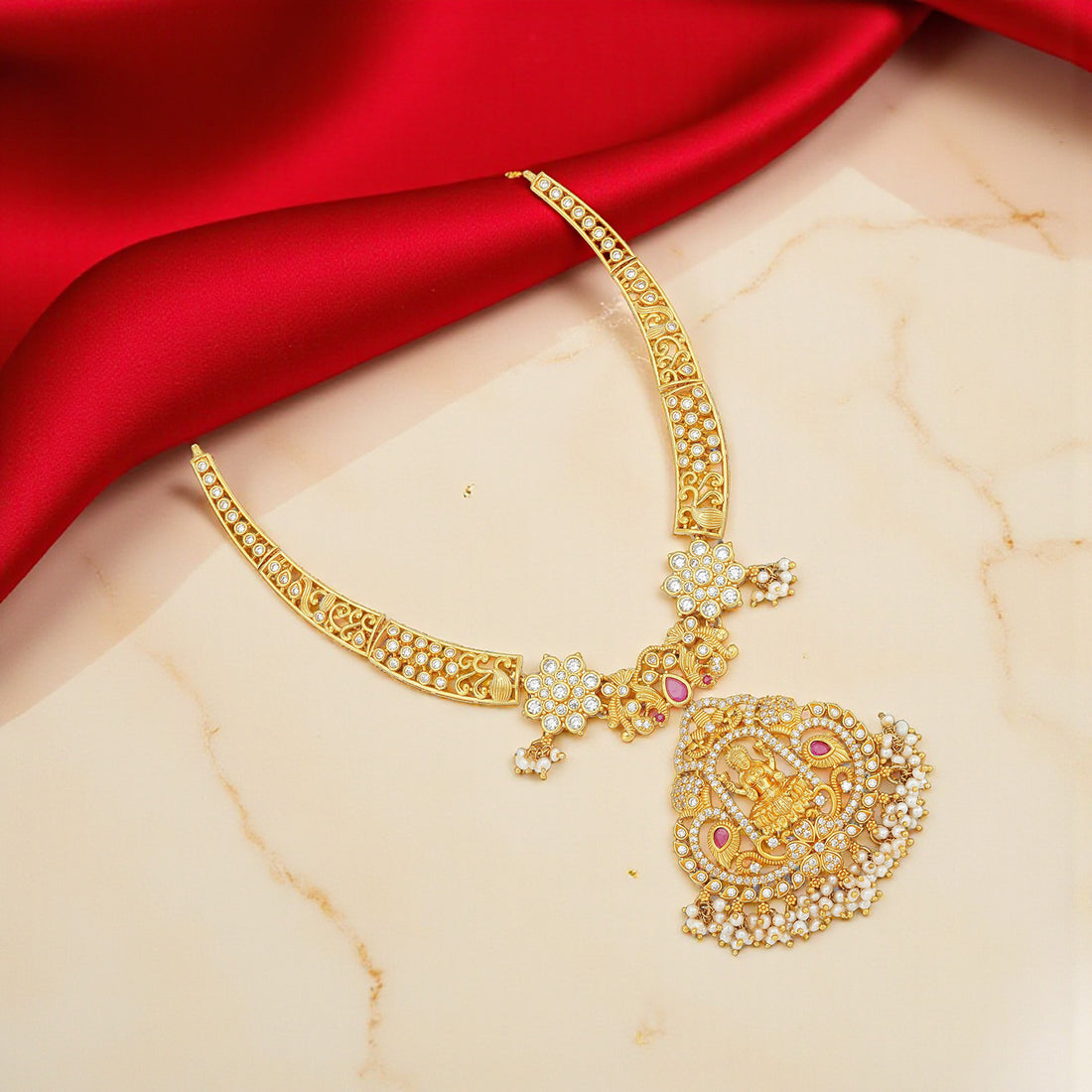 925 Sterling Silver Shubha Mangala Lakshmi Necklace for Women