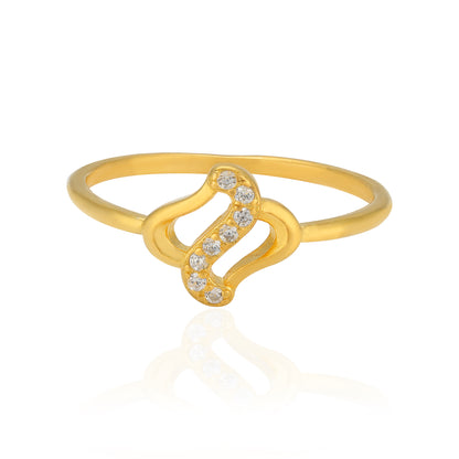 925 Sterling Silver Signature Wave Gold Plated Ring For Women