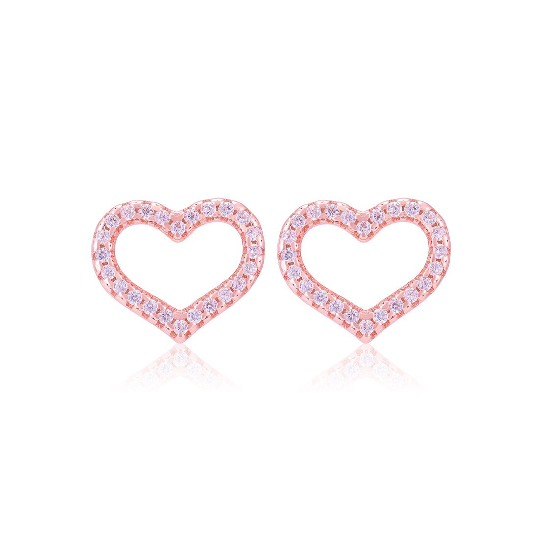 925 Sterling Silver Single Layered Stone Heart Earrings For Women