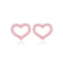 925 Sterling Silver Single Layered Stone Heart Earrings For Women