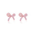 925 Sterling Silver Single Side Stoned Bow Earrings For Women