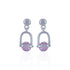 925 Sterling Silver Sleek Arch Lavender Gem Earring for Women