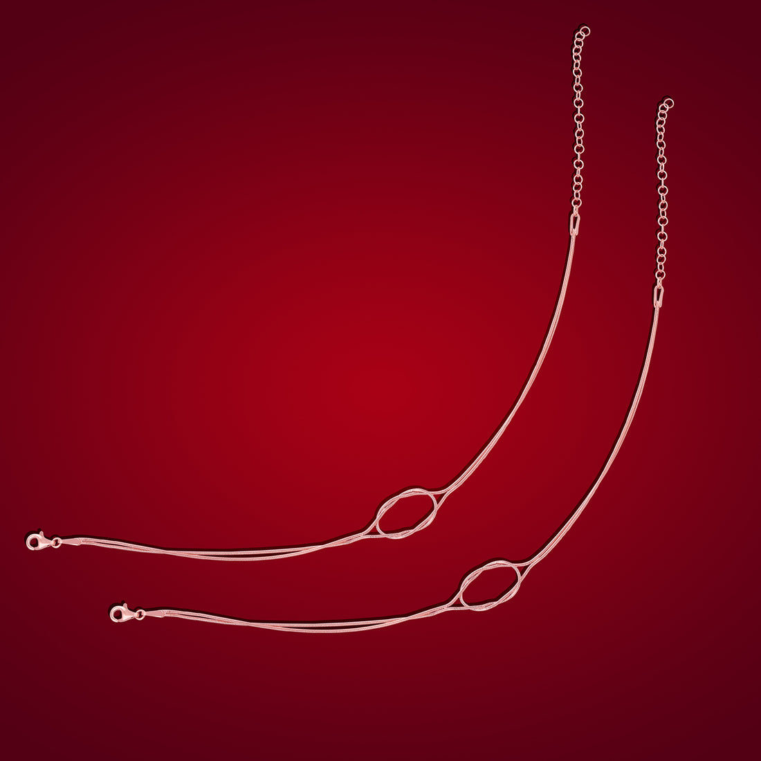 925 Sterling Silver Slim Wired Chain Knot Design Anklets For women