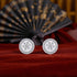 925 Sterling Silver Snowflake Earrings  White Pearl Enamel Dome Earrings for Women