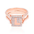 925 Sterling Silver Solitaire Twist L Initial Rose Gold Plated Ring for Women