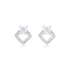925 Sterling Silver Solitary Centered Side Accent Diamond Shaped Earrings For Women
