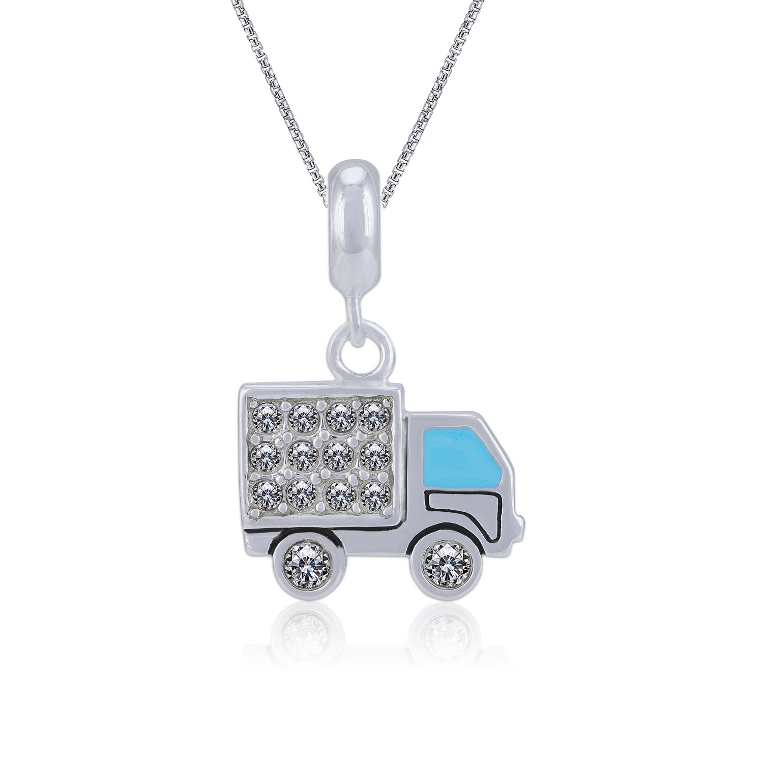 925 Sterling Silver Sparkle Hauler Charm Pendant for Women