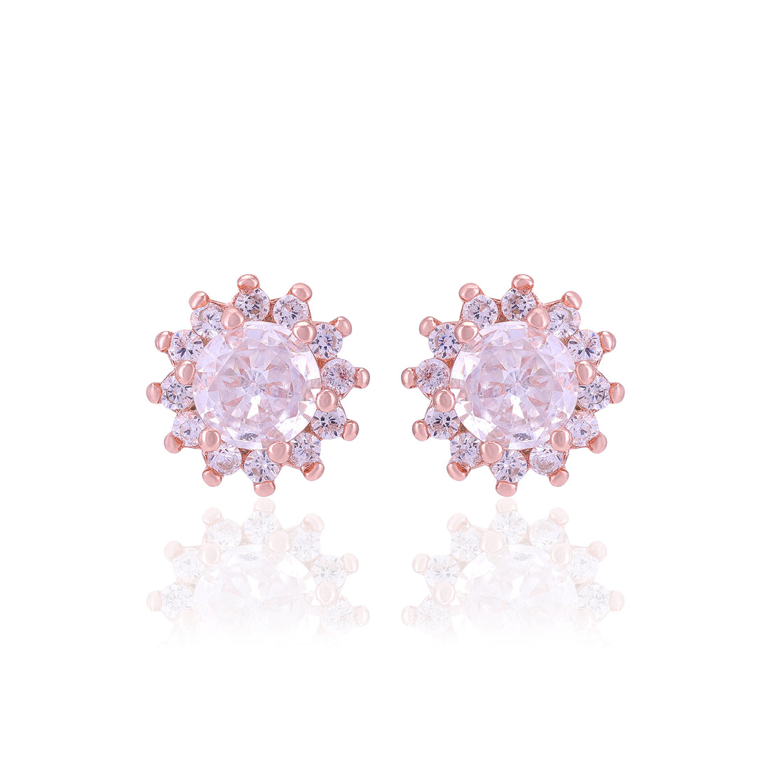 925 Sterling Silver Sparkle Flower Earrings For Women
