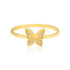 925 Sterling Silver Sparkle Soar Butterfly Gold Plated Ring for Women