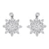 925 Sterling Silver Sparkling Ice Bloom Statement Multi-Layered Crystal Center Earrings for Women