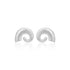 925 Sterling Silver Spiral Curve Rhodium Plated Studs For Women