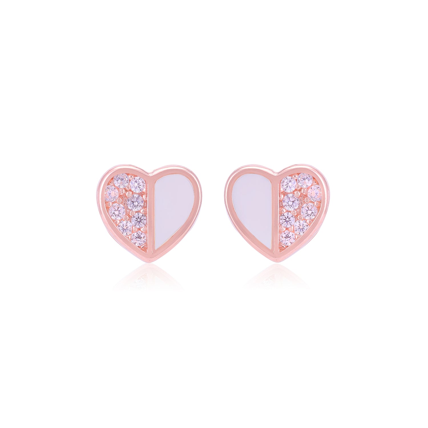 925 Sterling Silver Split Heart Earrings For Women