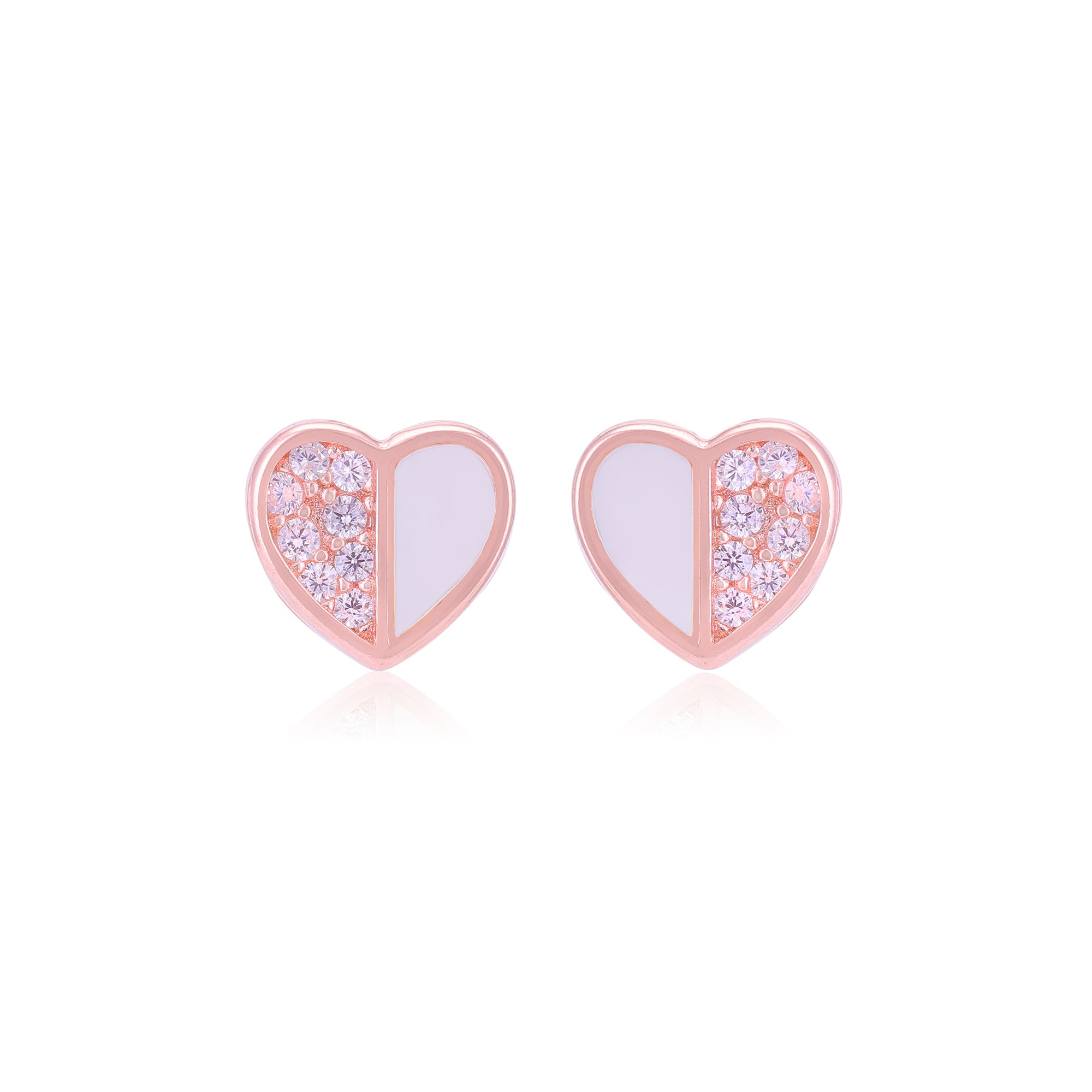 925 Sterling Silver Split Heart Earrings For Women