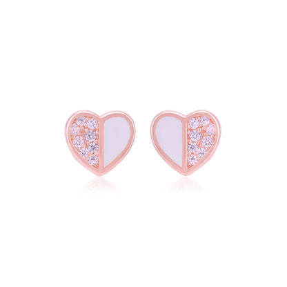 925 Sterling Silver Split Heart Earrings For Women