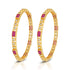 925 Sterling Silver Square Orb Ruby Bangle for Women
