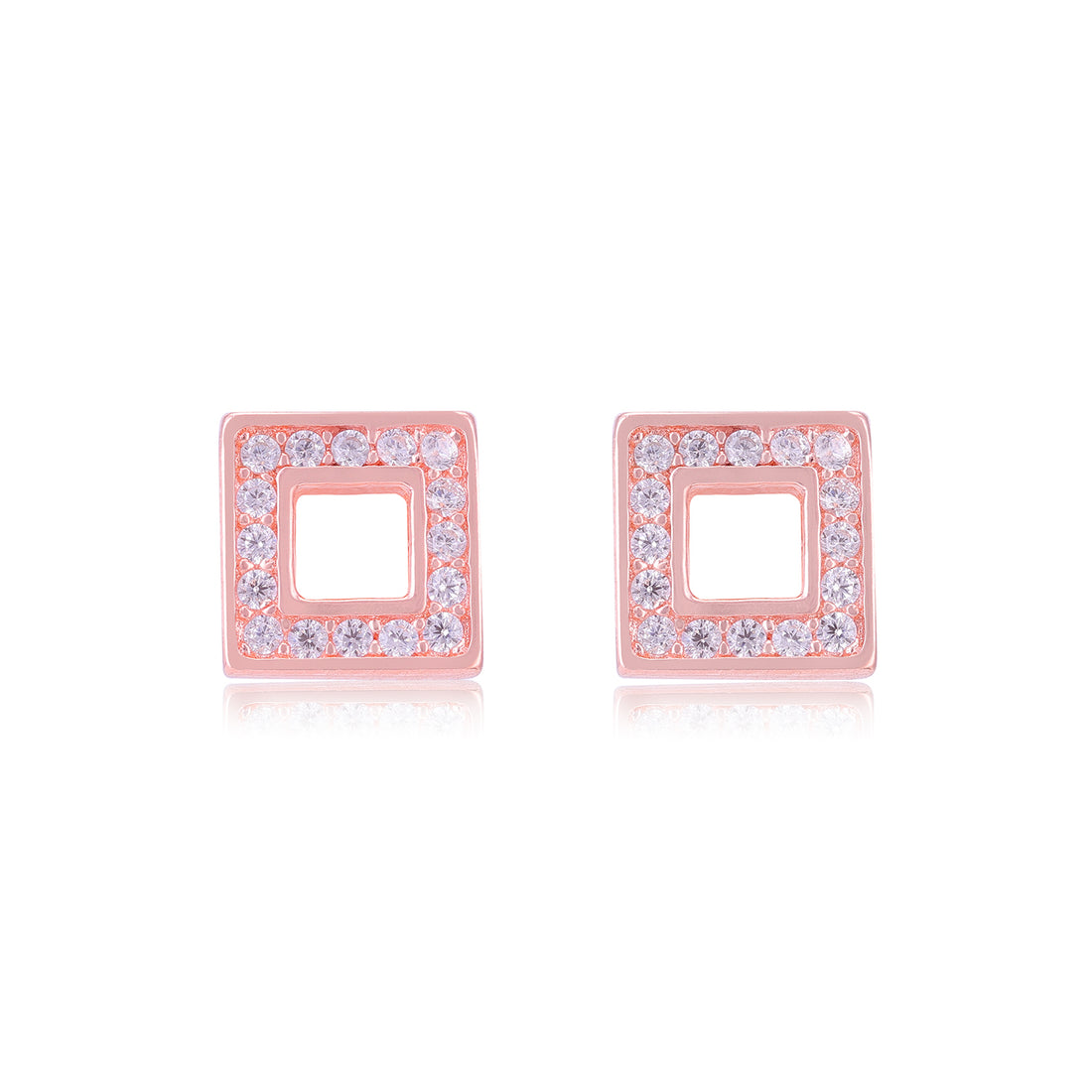 925 Sterling Silver Square Stoned Earrings For Women