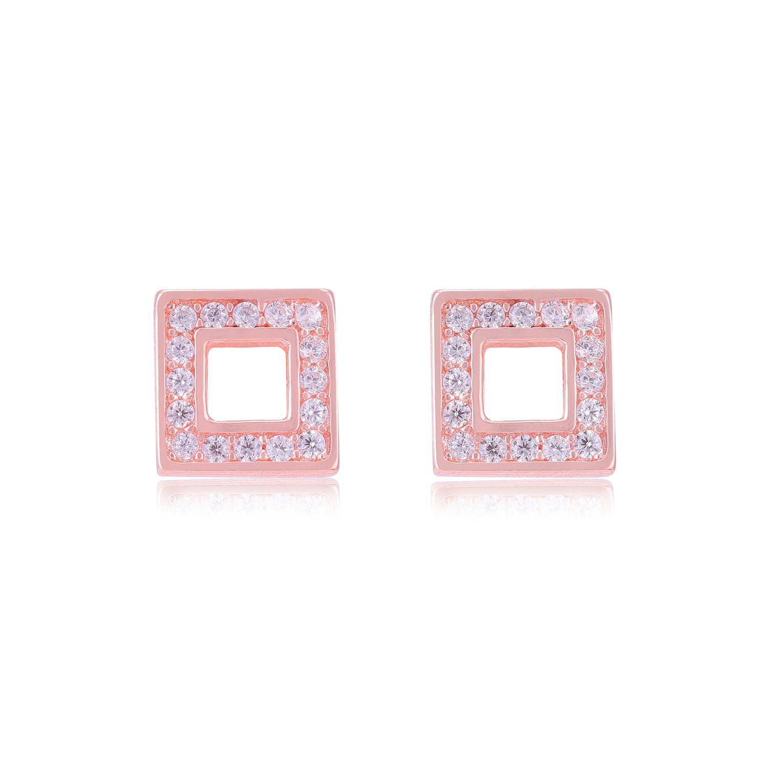 925 Sterling Silver Square Stoned Earrings For Women