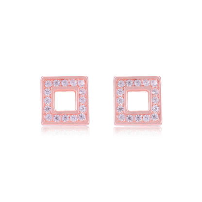 925 Sterling Silver Square Stoned Earrings For Women