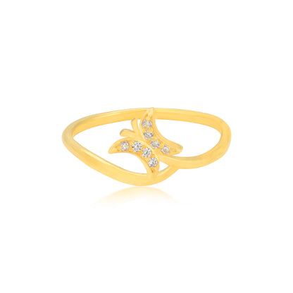 925 Sterling Silver Starleaf Flash Gold Plated Ring for Women