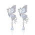 925 Sterling Silver Statement Butterfly Cascading Crystal Drop Earrings for Women