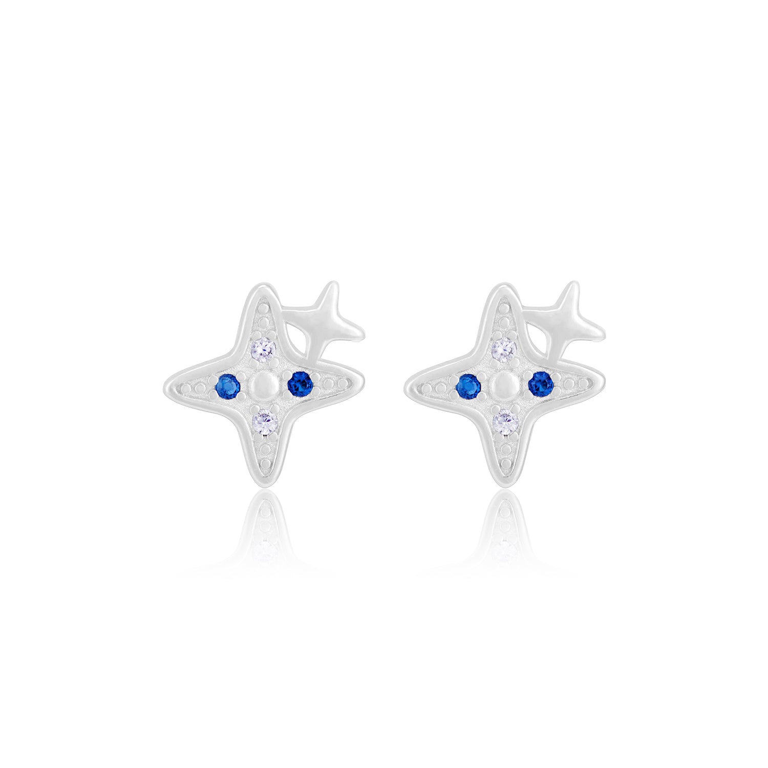 925 Sterling Silver Stellar Trail Shooting Star Stud for Women