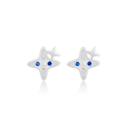 925 Sterling Silver Stellar Trail Shooting Star Stud for Women
