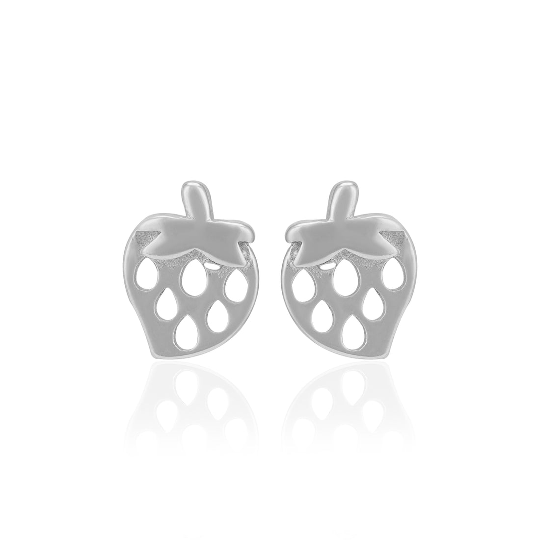 925 Sterling Silver Strawberry Pop Rhodium Plated Earrings For Women