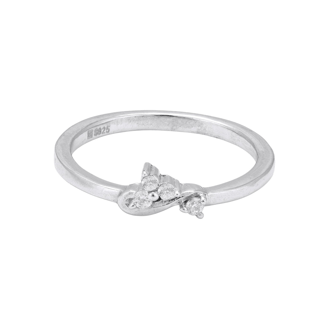 925 Sterling Silver Subtle Cluster Twist Ring Minimal Sparkle Ring for Women