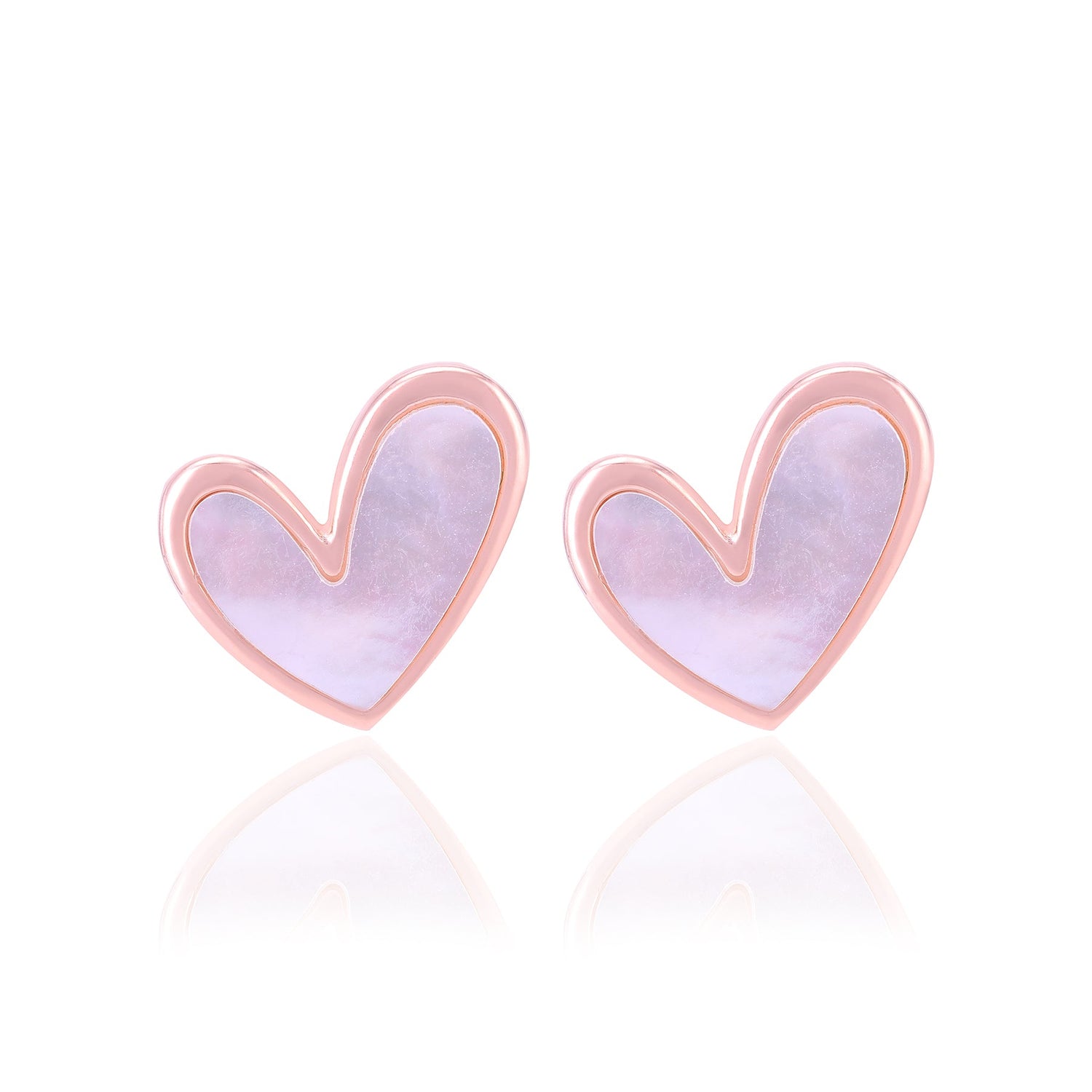 925 Sterling Silver Subtle Pearl Heart Earrings For Women
