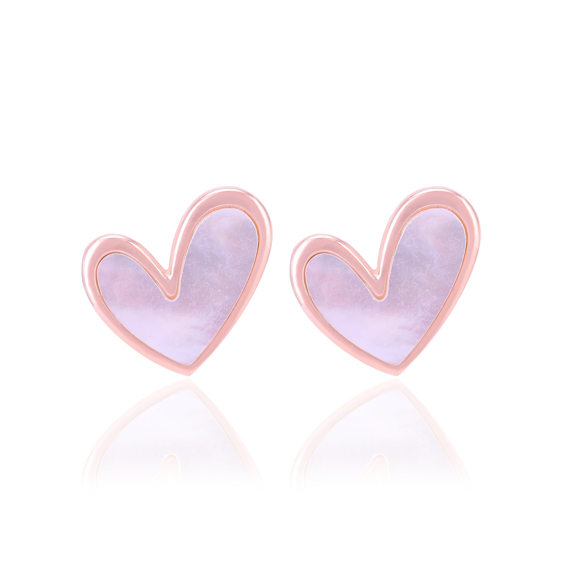 925 Sterling Silver Subtle Pearl Heart Earrings For Women
