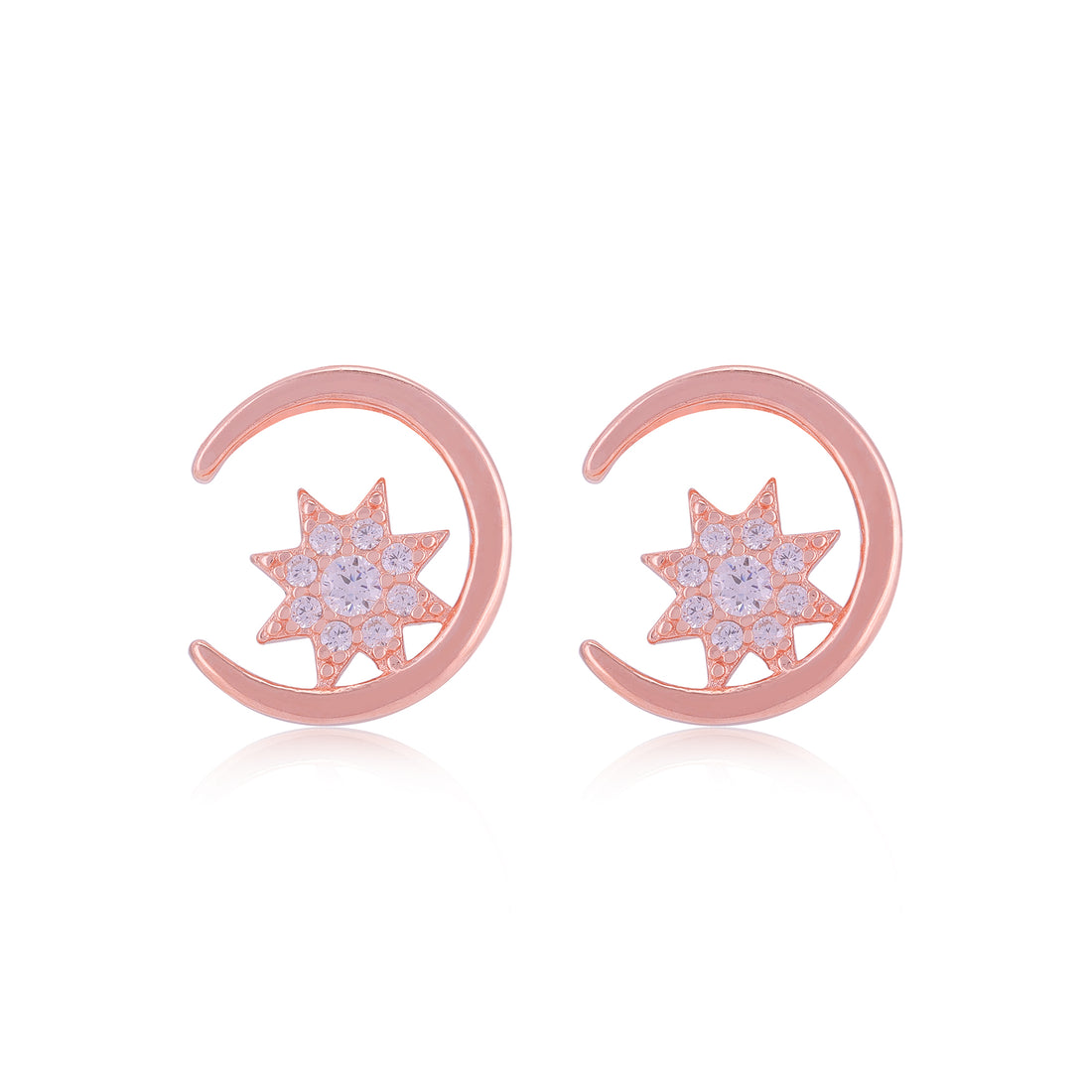 925 Sterling Silver Sun Moon Earrings For Women