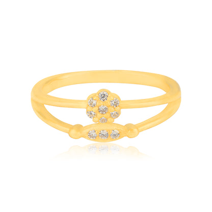 925 Sterling Silver Sunlit Petal Cluster Gold Plated Statement Ring for Women