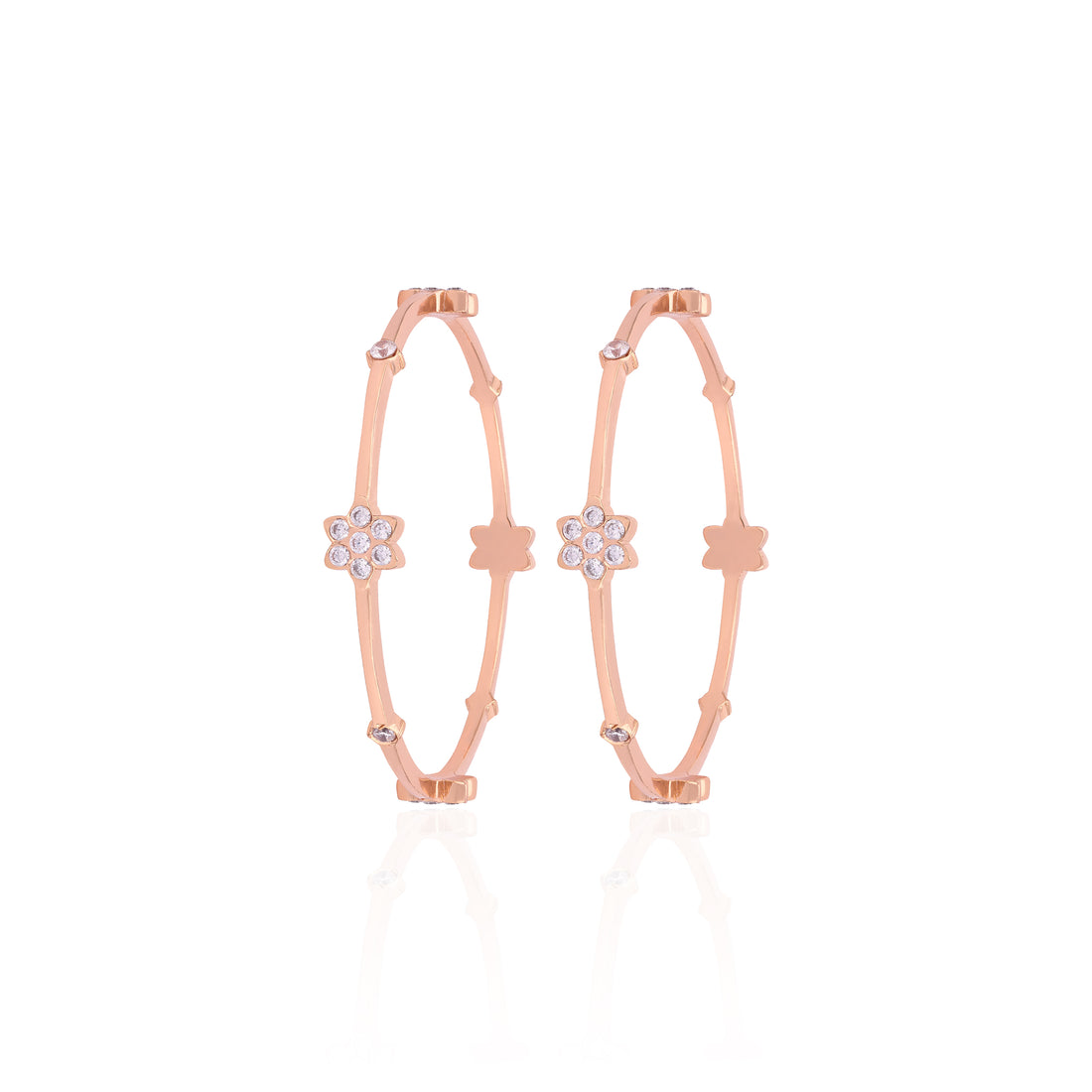 925 Sterling Silver Sunlit Petal Crystal Glow Bangle For Women