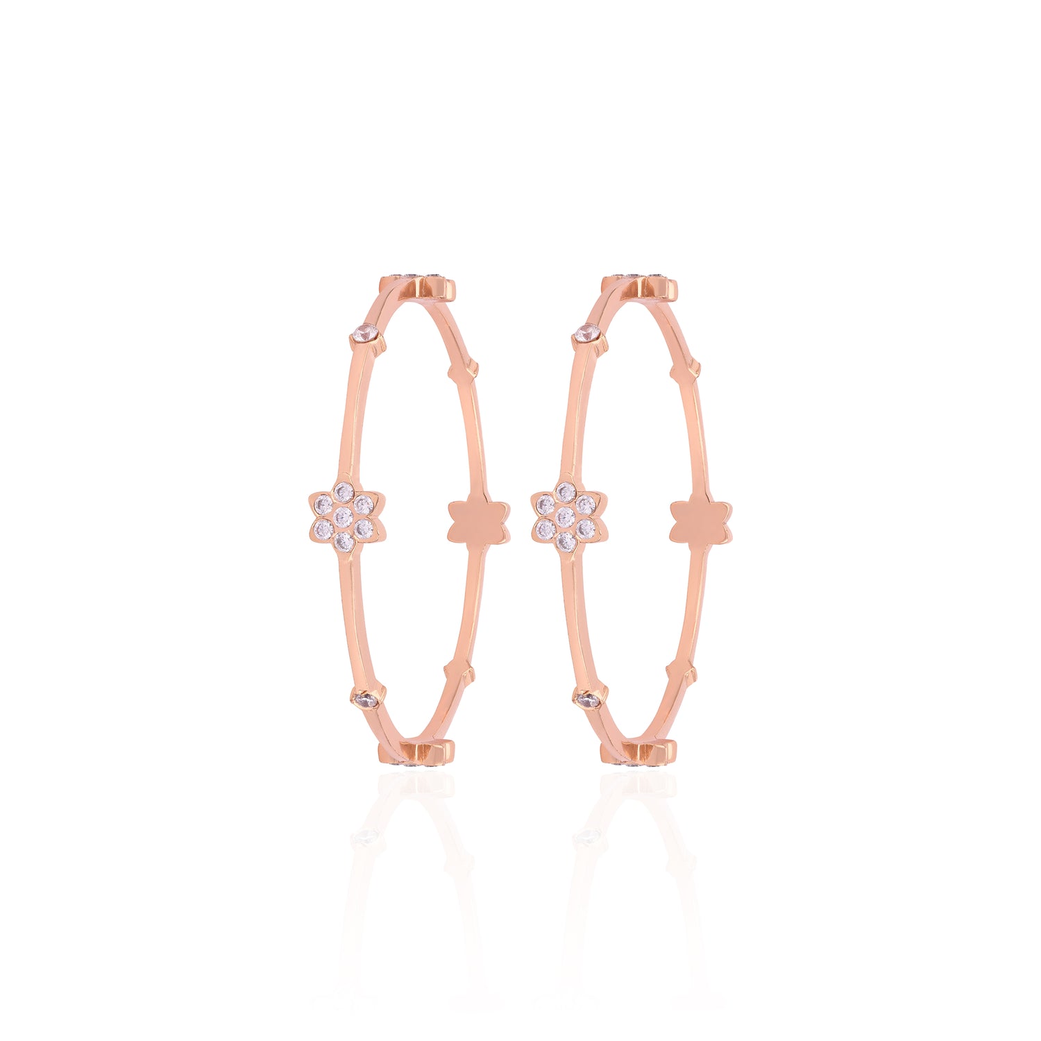 925 Sterling Silver Sunlit Petal Crystal Glow Bangle For Women