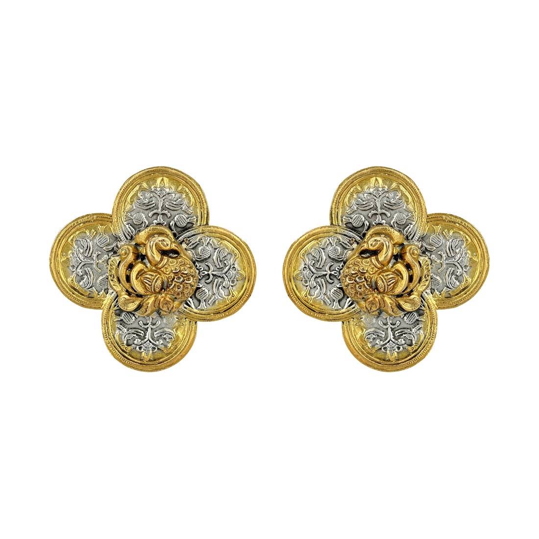 925 Sterling Silver Swan Crowned Quatrefoil Beauty for women