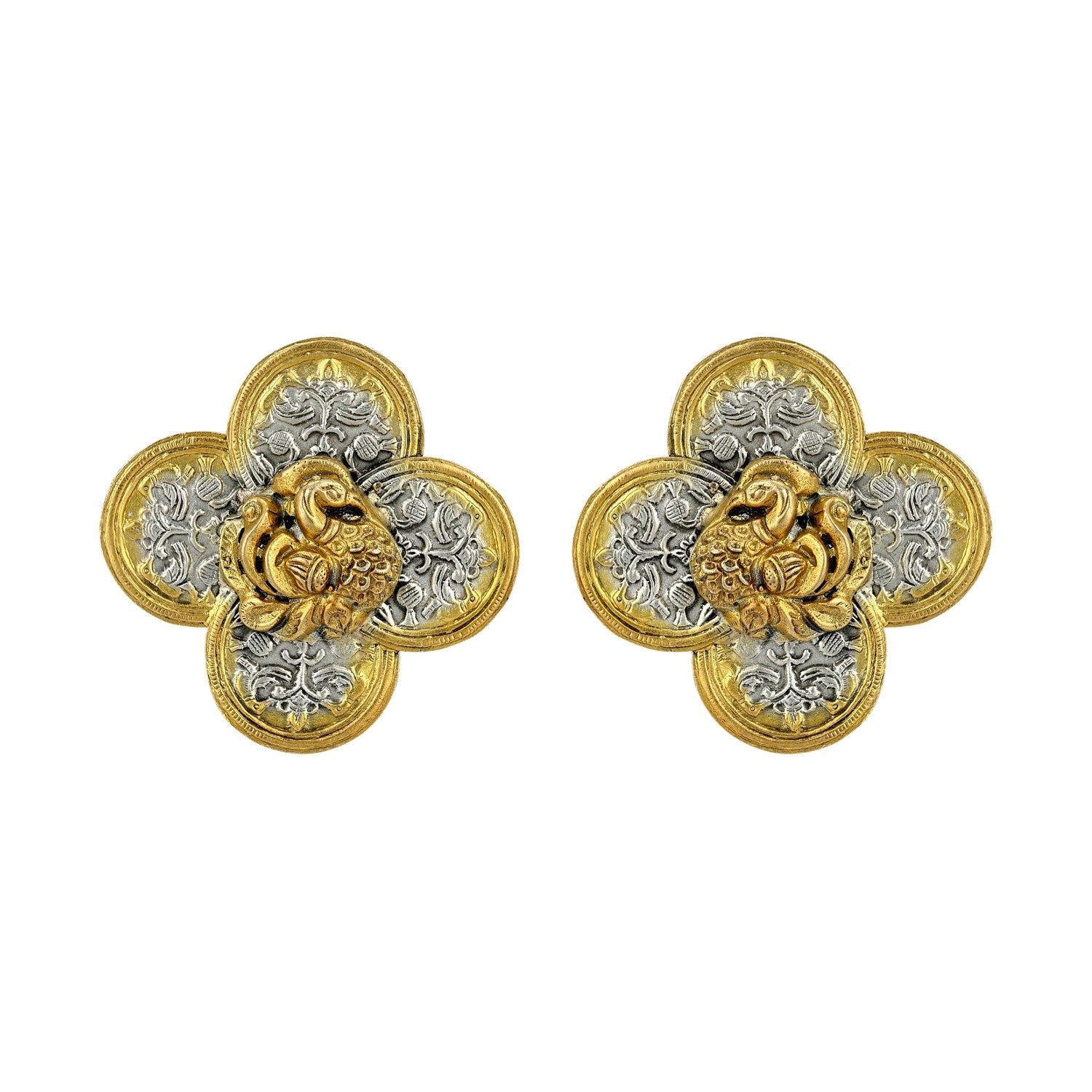 925 Sterling Silver Swan Crowned Quatrefoil Beauty for women