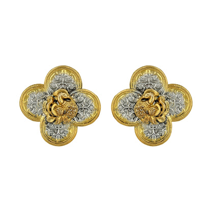 925 Sterling Silver Swan Crowned Quatrefoil Beauty for women