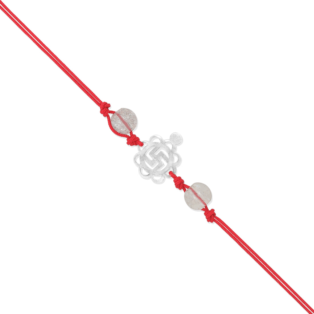 925 Sterling Silver Swastik Woven Timeless Grace Rakhi Bracelet For Brother