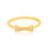 925 Sterling Silver Sweet Charm Bowtie Gold Plated Ring for Women