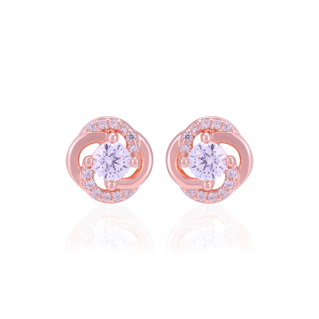 925 Sterling Silver Swirl Wrapped Sleek Stone Earrings For Women