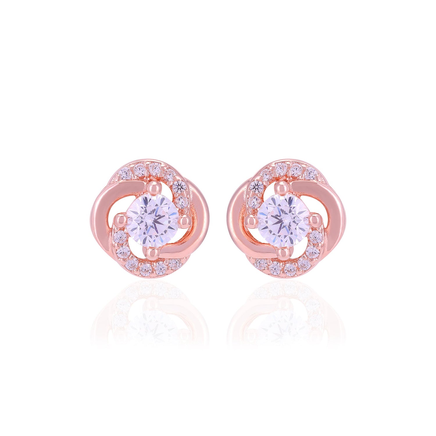 925 Sterling Silver Swirl Wrapped Sleek Stone Earrings For Women